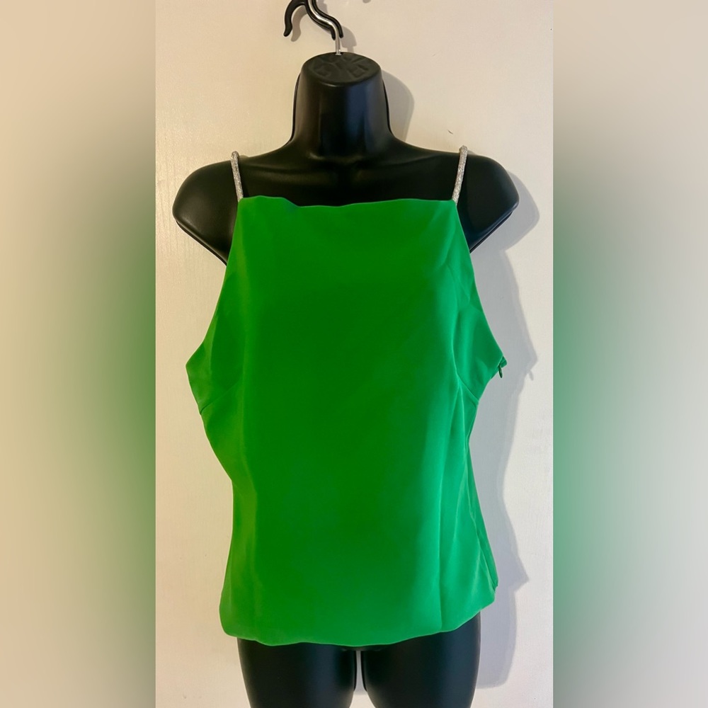 Glam bright green top with sparkly gem rope straps